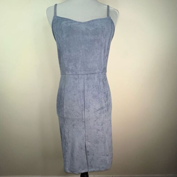 Bishop + Young Elizabeth Crosby Gabrielle Faux Suede Slip Dress (M) - Picture 1 of 11